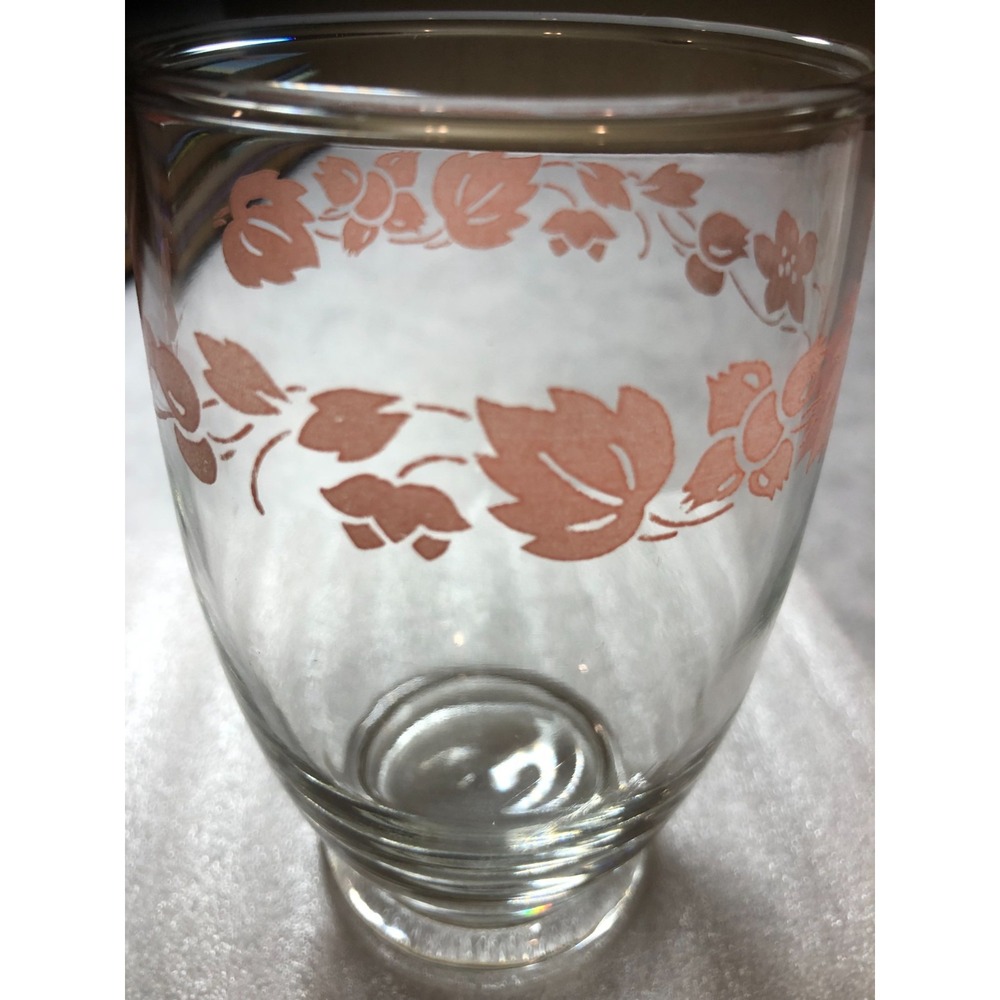 1 ~Vintage Pink Gooseberry Juice Glass 3.5" MCM Retro RARE Coquette Fairycore
